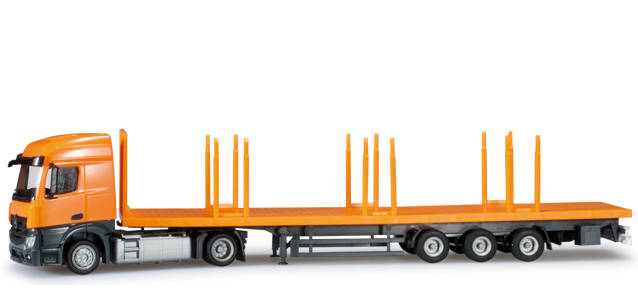 Mercedes-Benz Actros Streamspace 2.3 Lowliner stake semitrailer