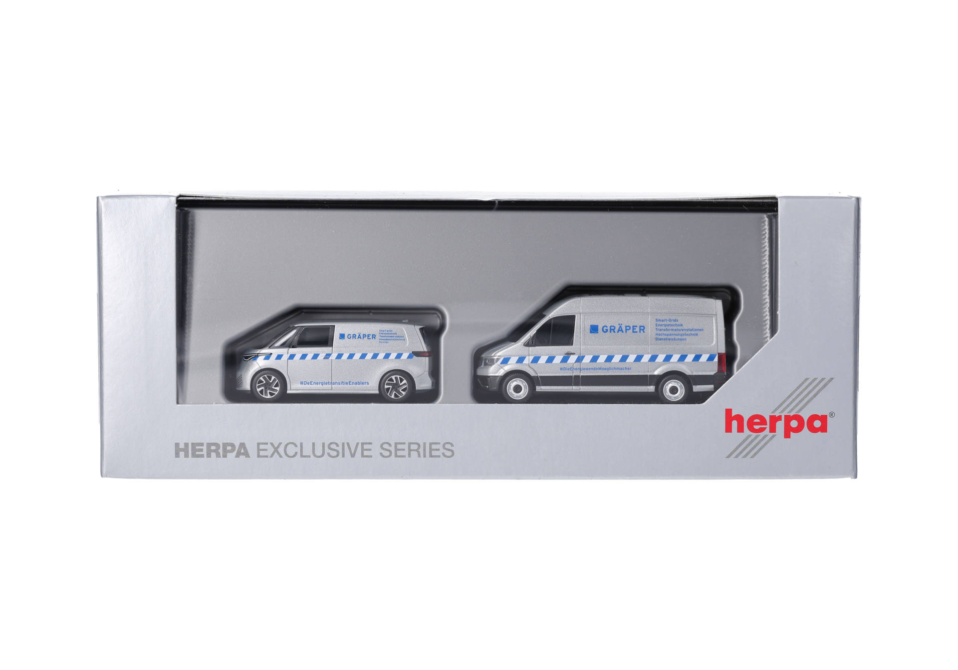 Set of 2: Volkswagen (VW) Crafter box high roof and VW ID.Buzz Cargo "Gräper"