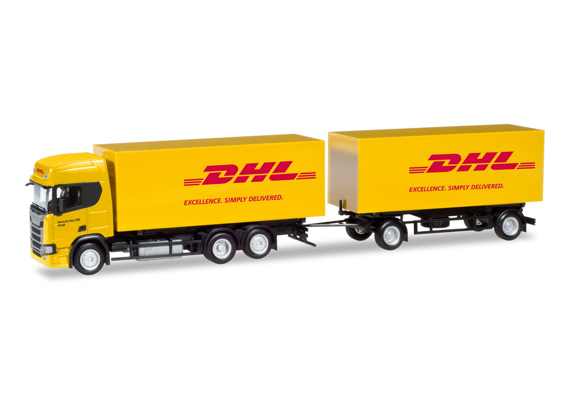 Scania CR High roof interchangeable box trailer "DHL"