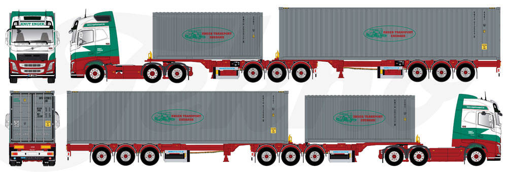 Volvo FH GL container Eurocombi "Knut Enger"