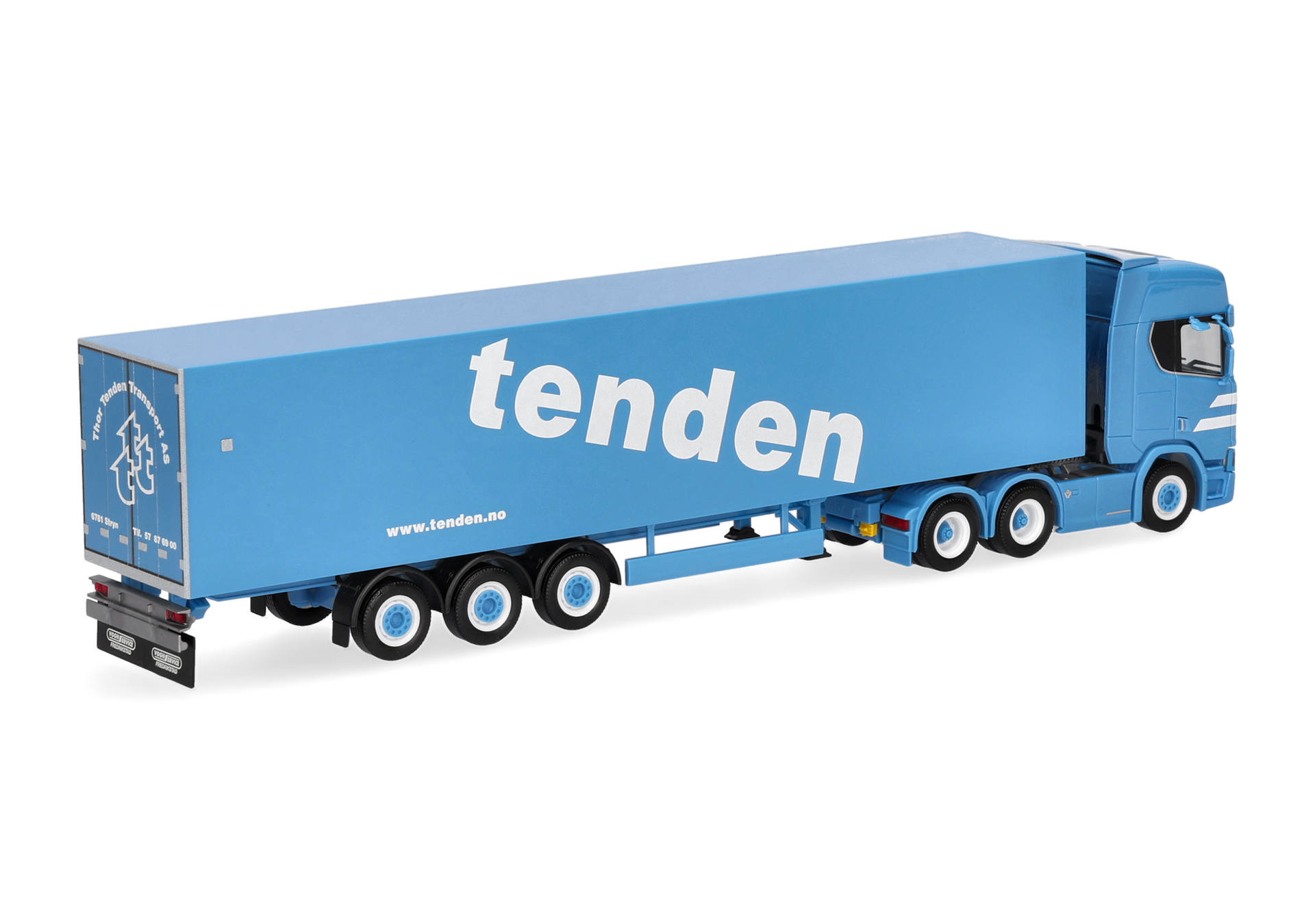 truck, trailer, blue, box trailer, model