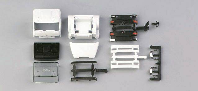 Mercedes-Benz Atego driver's cabin with roof spoiler and sun shield(incl. rear-view mirror)Content: 2 pcs.