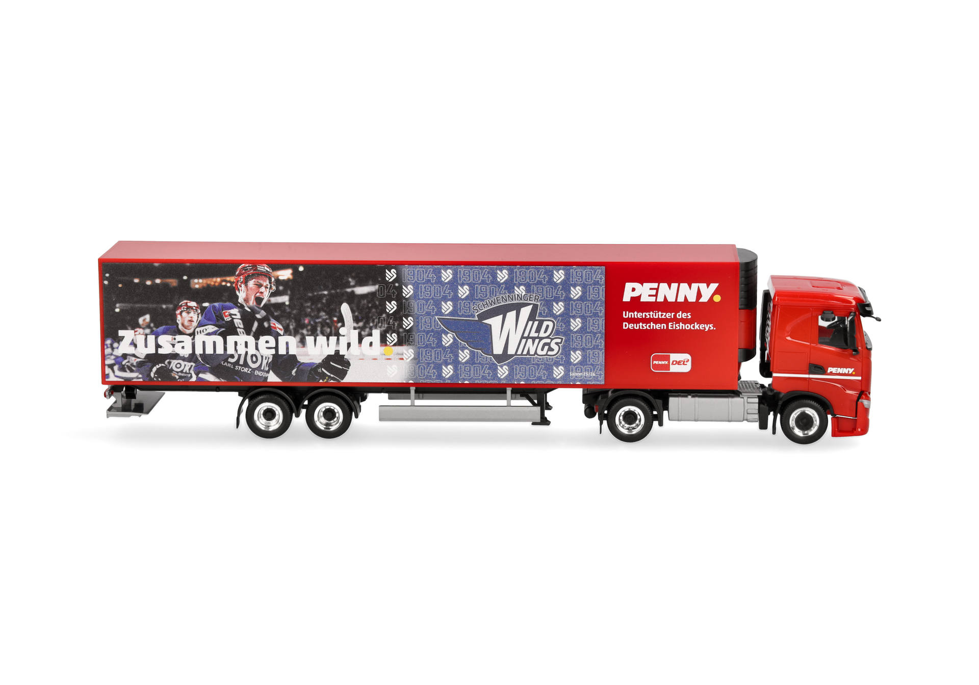 truck, trailer, red, graphic, model