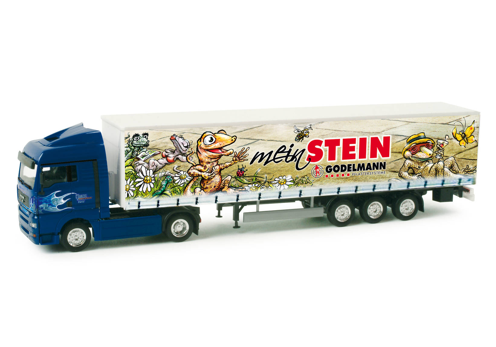 MAN TGA XLX curtain canvas semitrailer "Wagner / Godelmann my stone"
