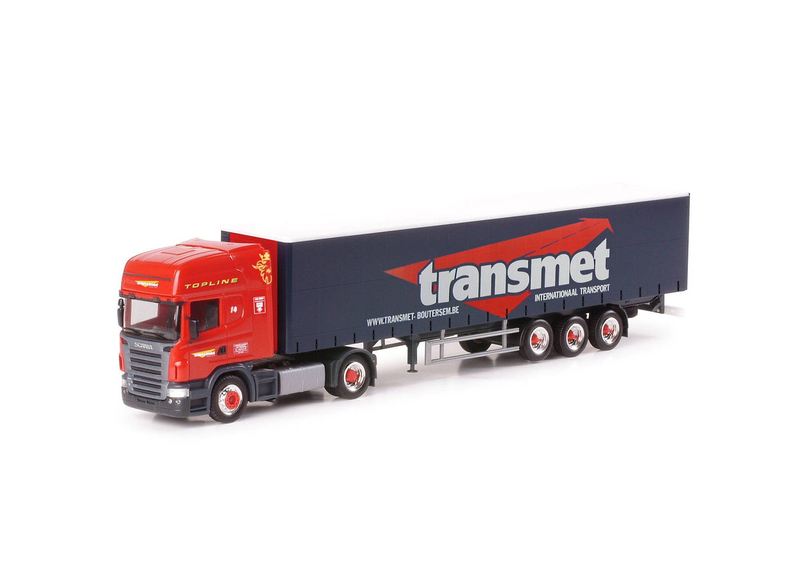 Scania R TL canvas semitrailer "Transmet" (B)