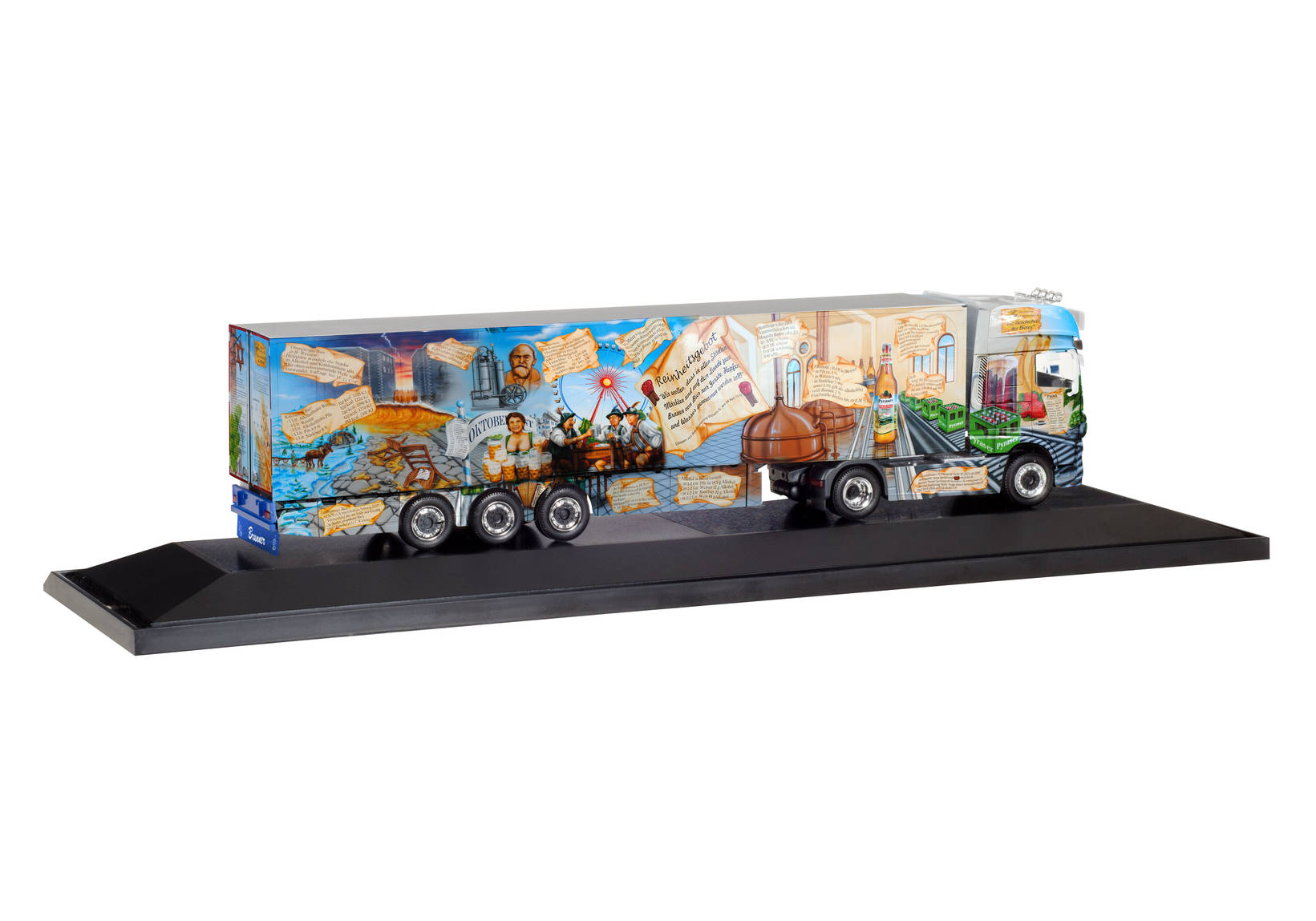 DAF XF SSC Kühlkoffer-Sattelzug "Herpa Weltgeschichte Nr. 15, Die Geschichte des Bieres"