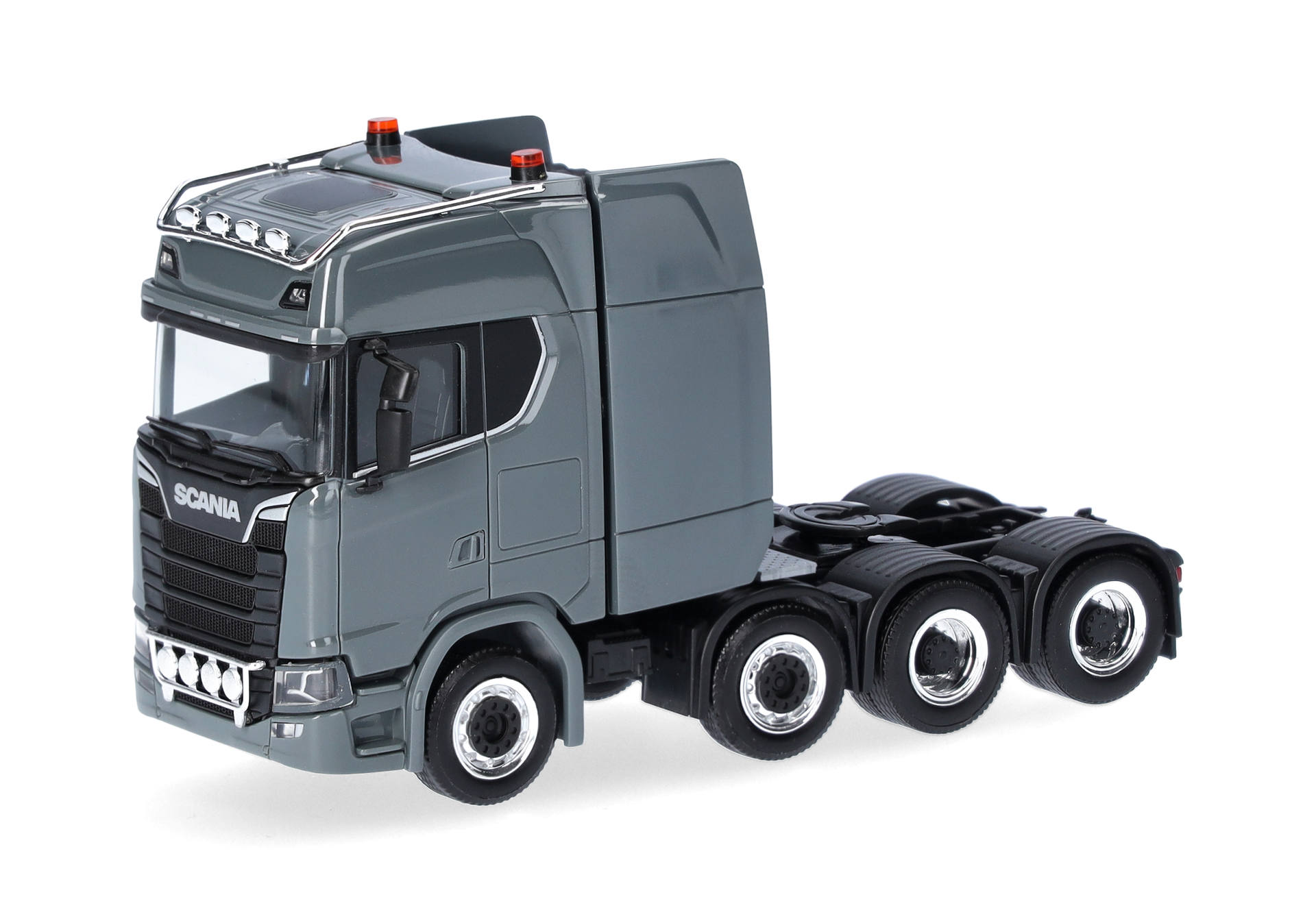 Scania CS 20 high roof heavy duty rigid tractor with lamp bar 4axles, steel grey