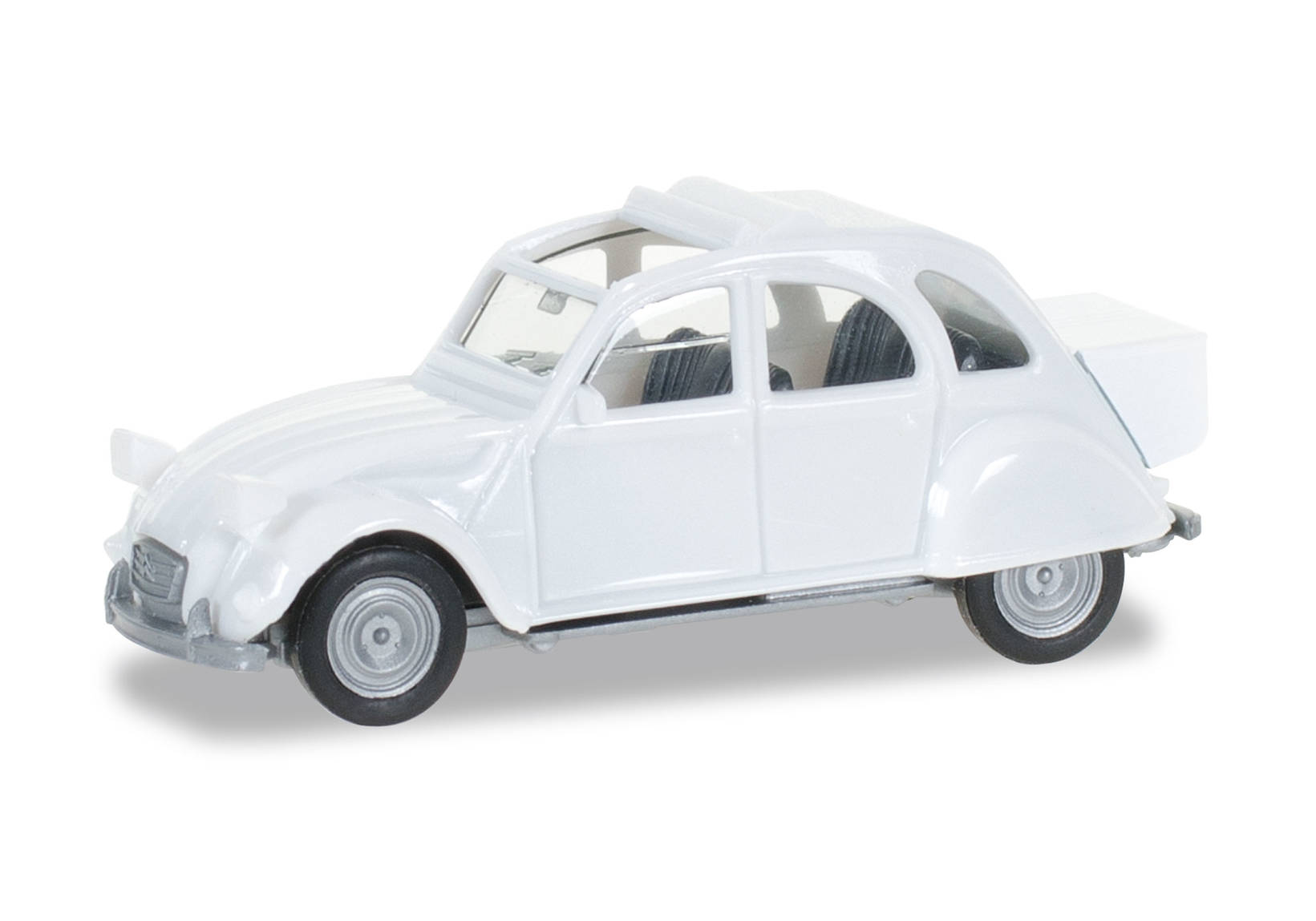 Citroen 2 CV mit Queue, pearl white