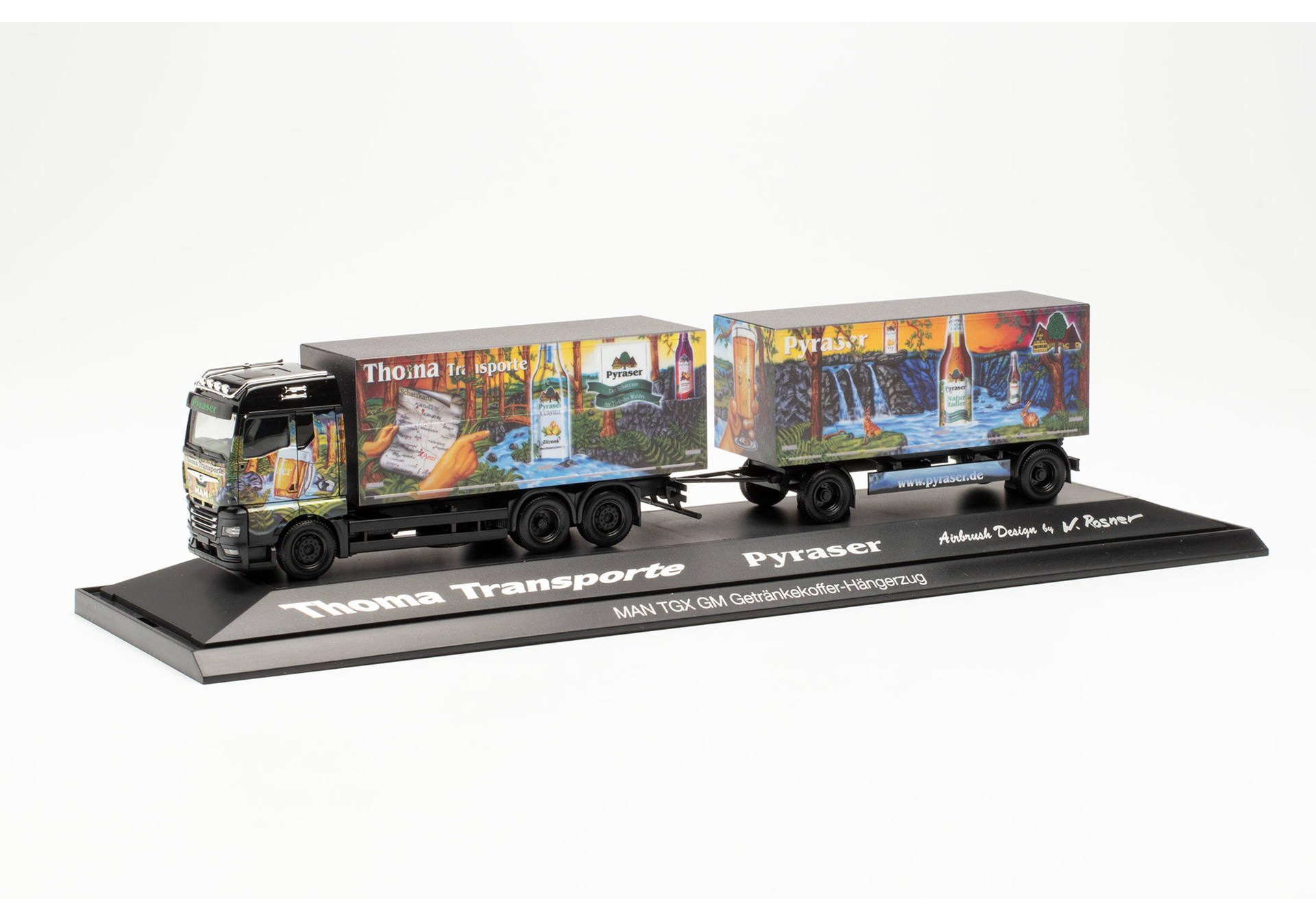 MAN TGX GX beverage box trailer truck „Pyraser II / Thoma Transporte"
