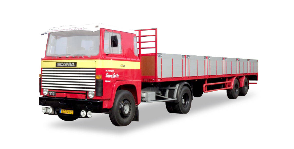 Scania 111 canvas semitrailer "Simon Loos"