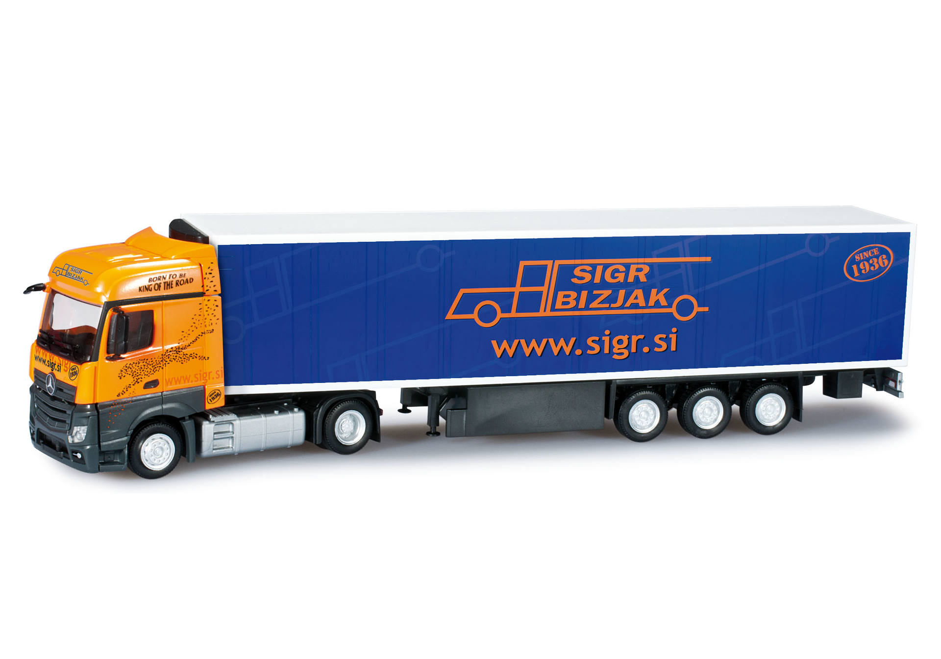 Mercedes-Benz Actros Streamspace curtain canvas truck with trailer "Sigr.si" (SI)