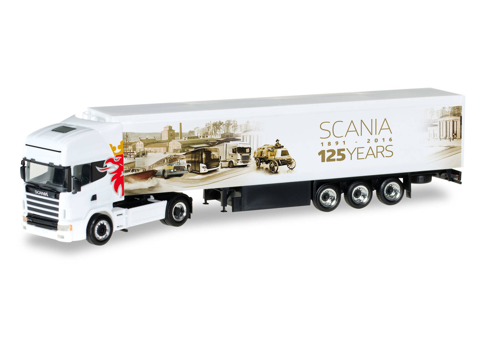 Scania 124 TL walking floor semitrailer "125 Jahre Scania"