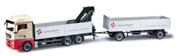 MAN TGX XLX Euro 5 building material hanger train with loading crane 3A/2A