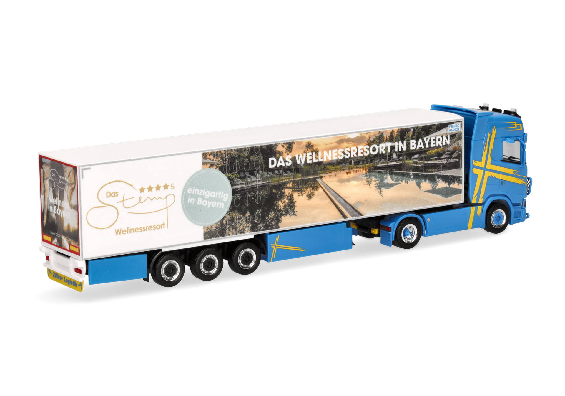 Scania CS 20 HD refrigerated box semitrailer "Zillner/Stemp Wellnessresort"