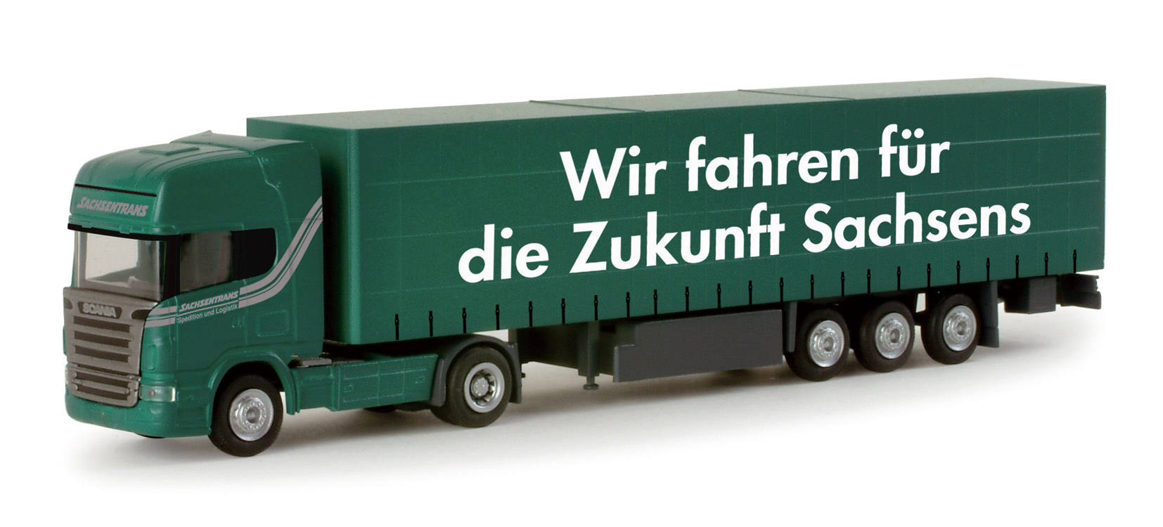 Scania R TL Gardinenplanen-Sattelzug "Sachsentrans"