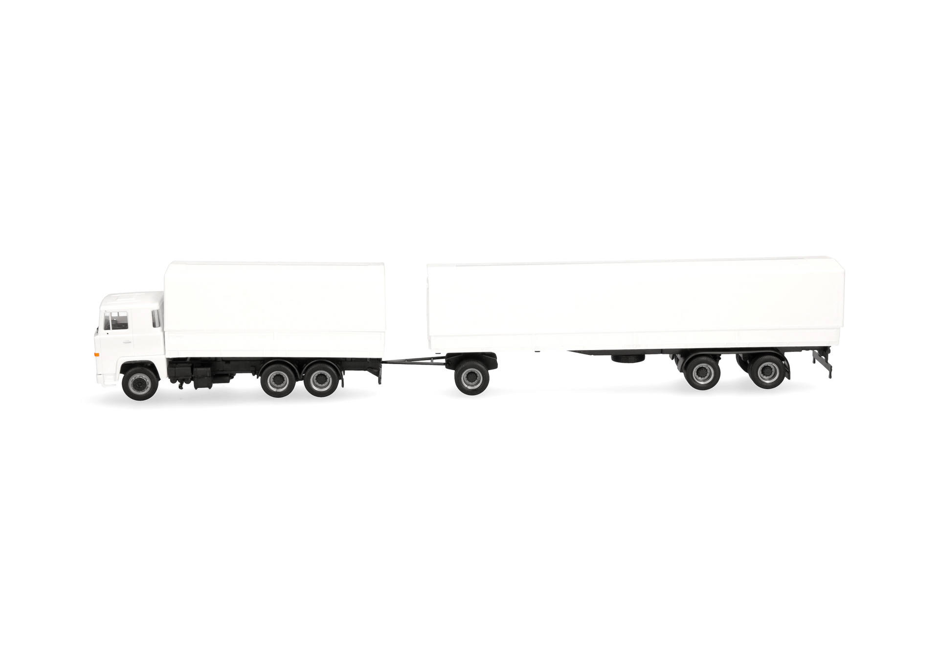 semi-truck, tractor-trailer, white truck, flatbed trailer, articulated