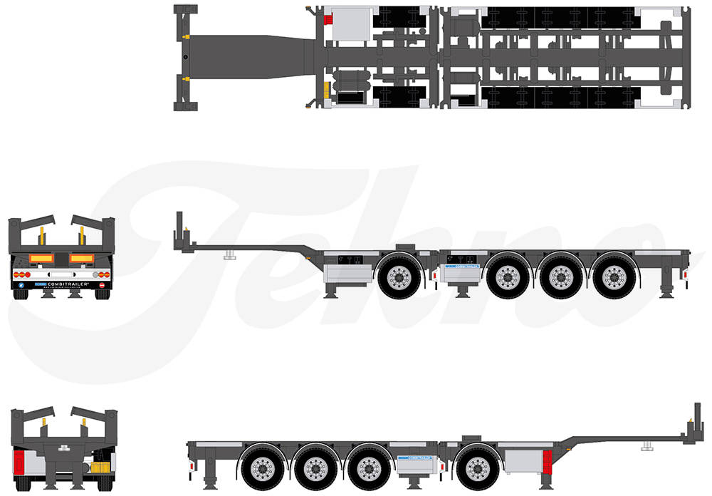 Combi Containerchassis 4-achs