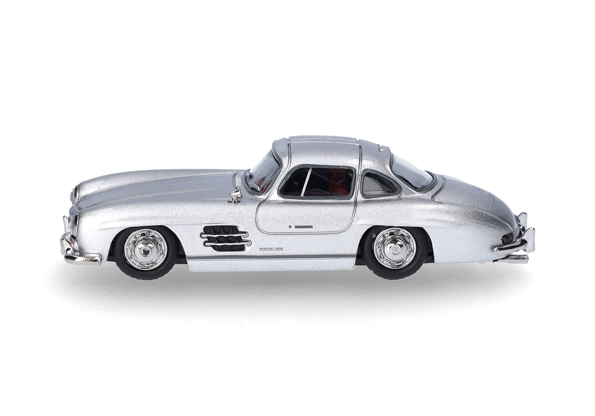 Mercedes-Benz 300 SL gull-winged doors, silver metallic