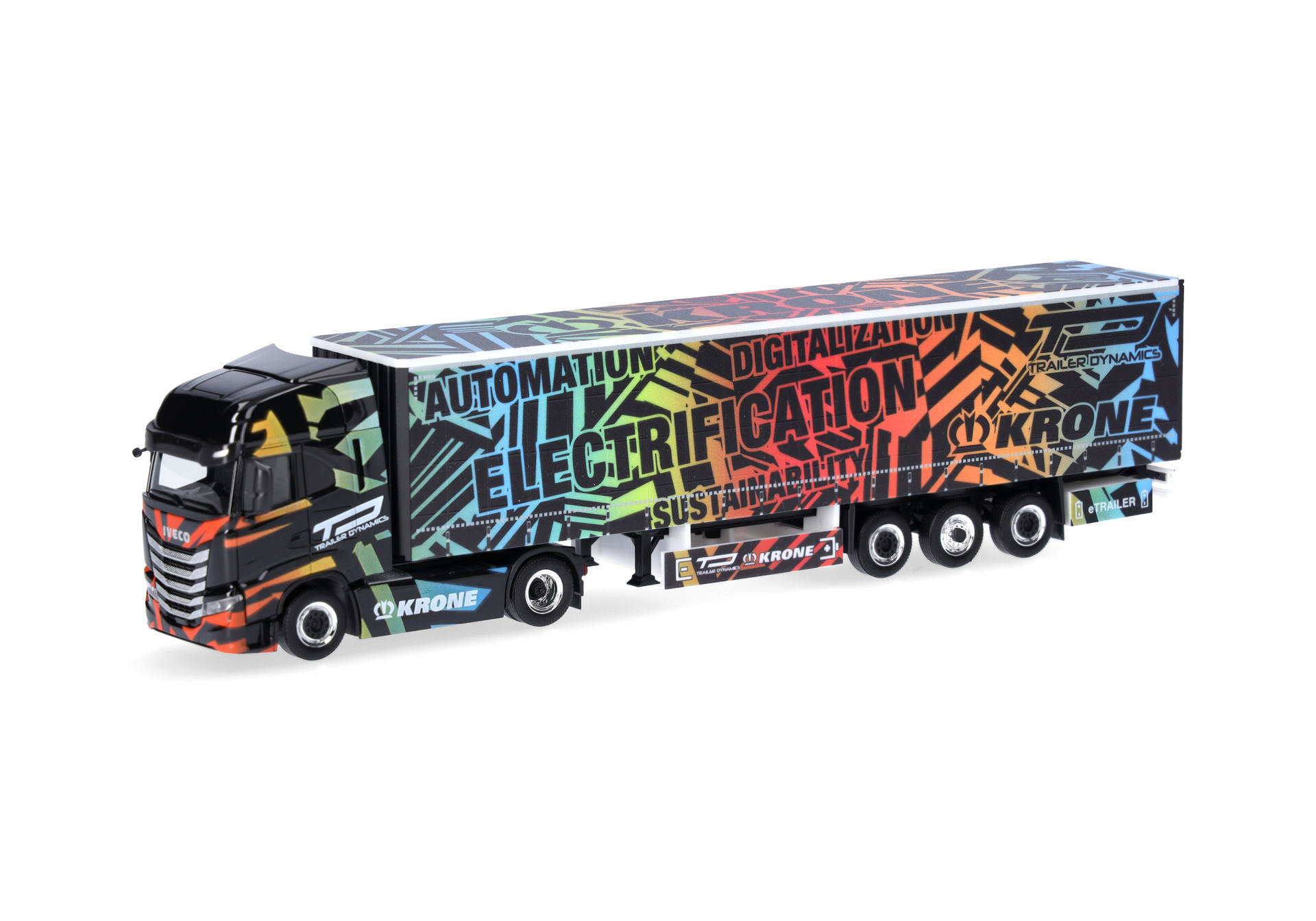 Iveco S-Way E-curtain canvas semitrailer "KRONE/Record Run Truck"