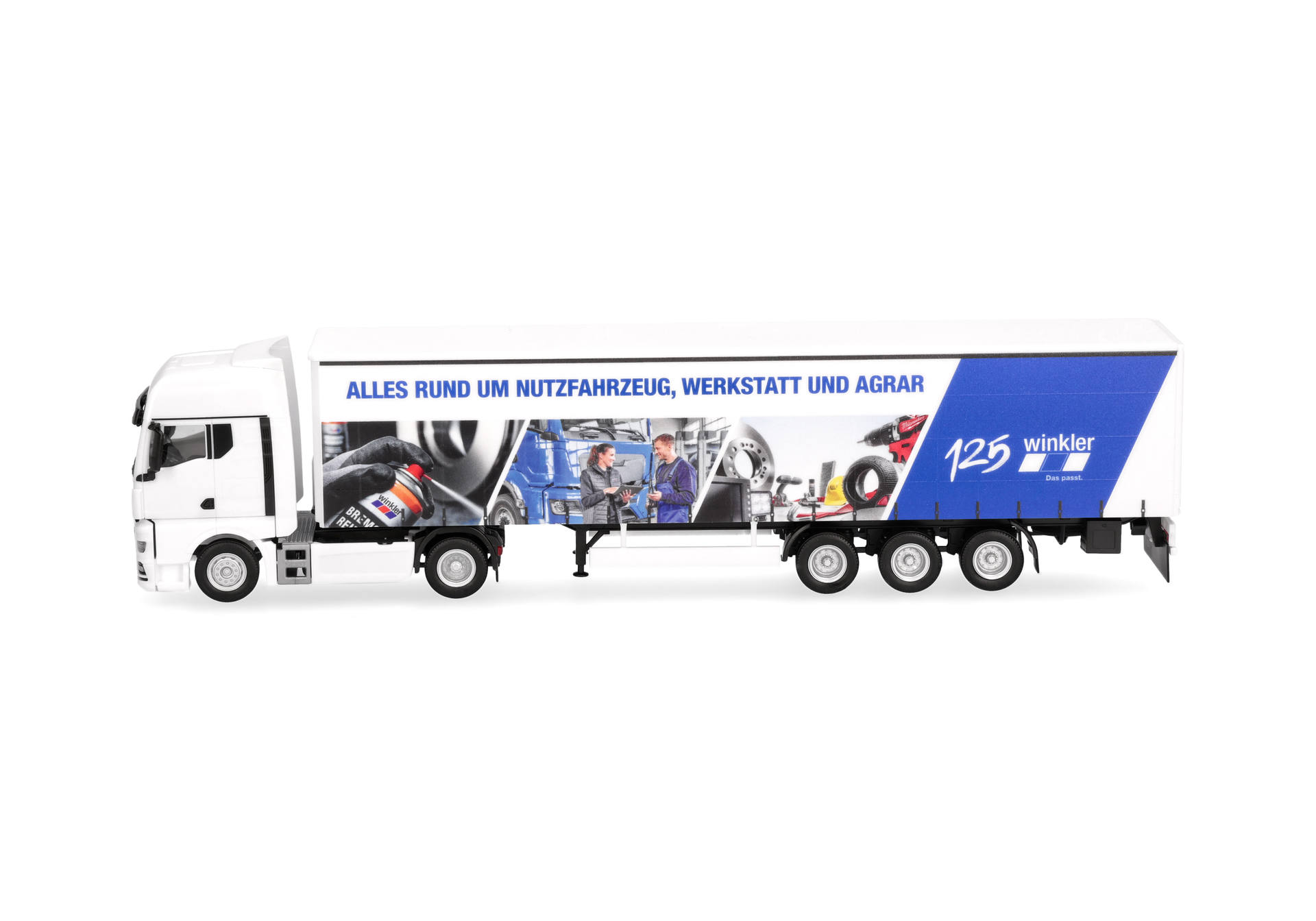 MAN TGX GX curtain canvas semitrailer truck "125 Jahre Winkler Logistik"