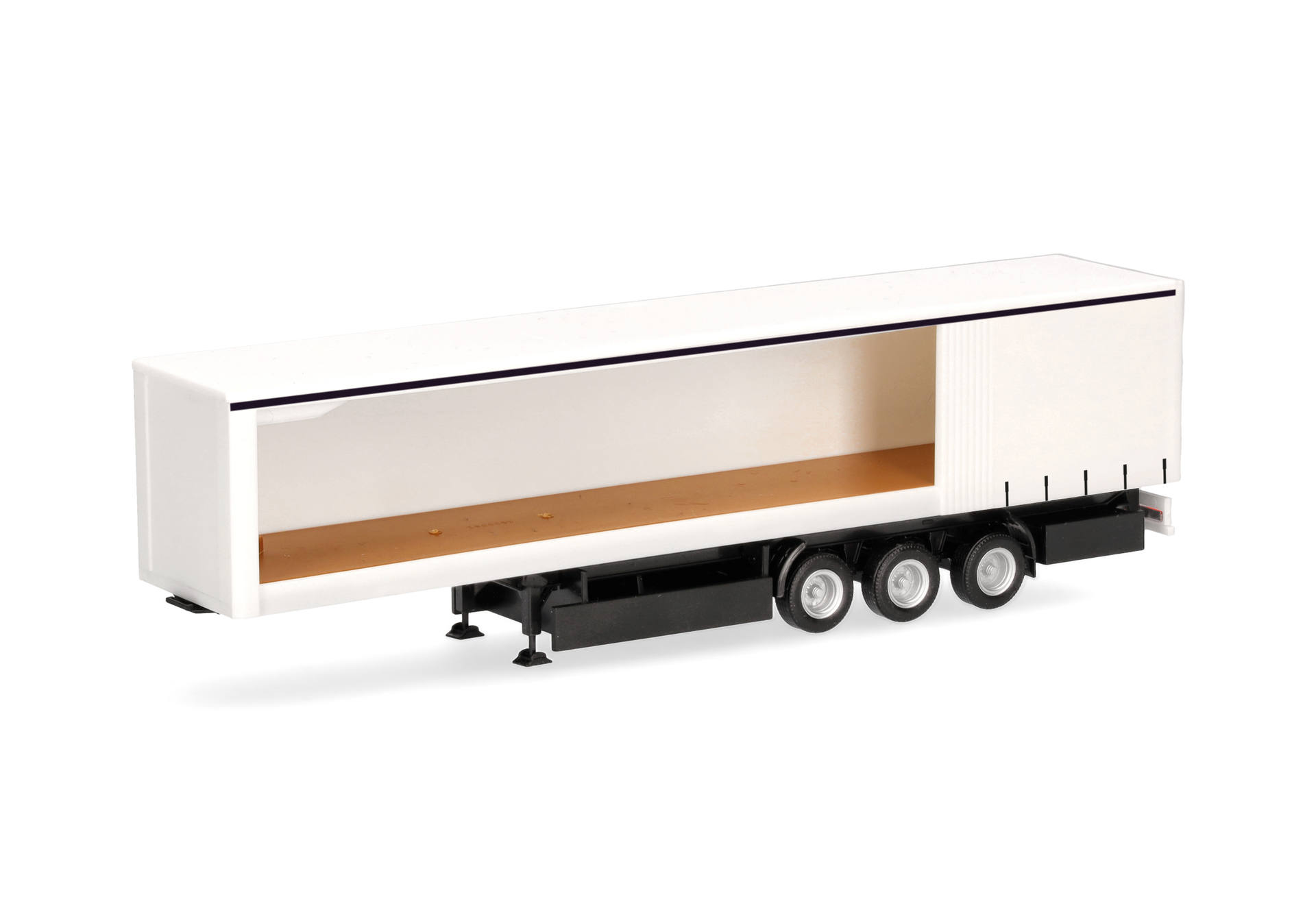 Curtain canvas trailer with open side (left), 3axles