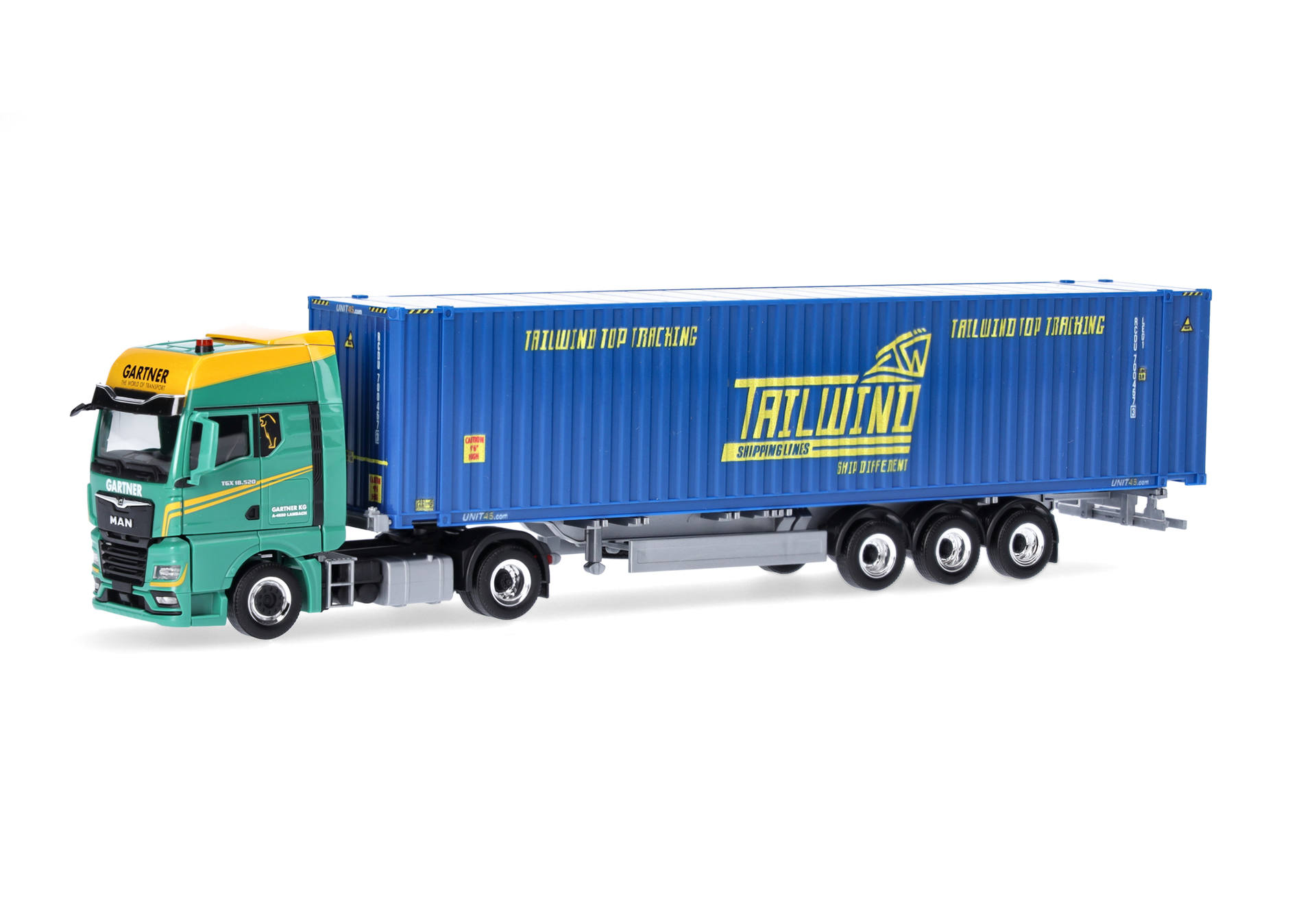 MAN TGX GX 45ft container semitrailer "Gartner KG/Tailwind"
