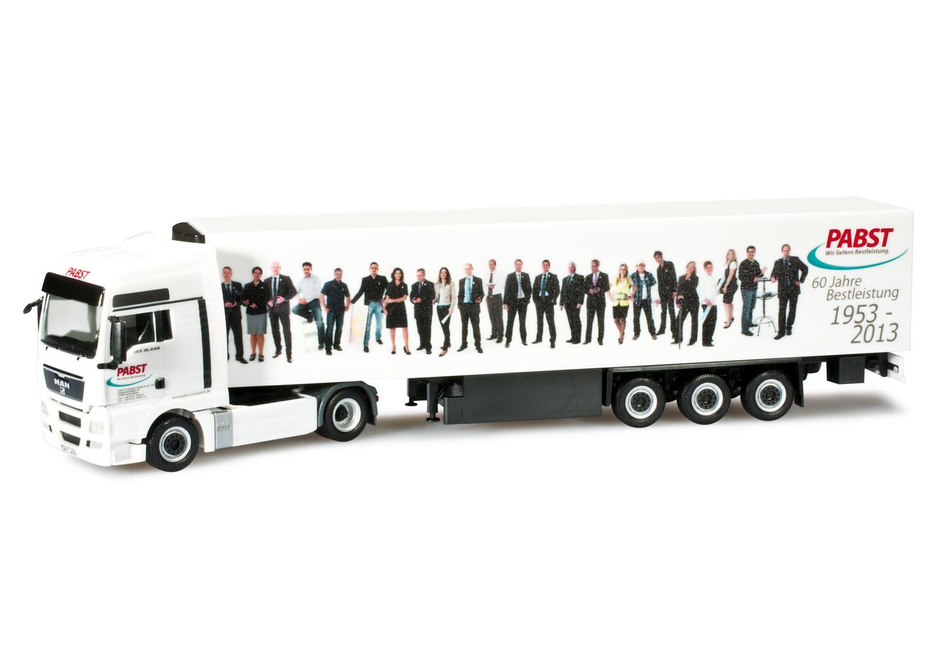 MAN TGX XXL refrigerated box semitrailer "Pabst"