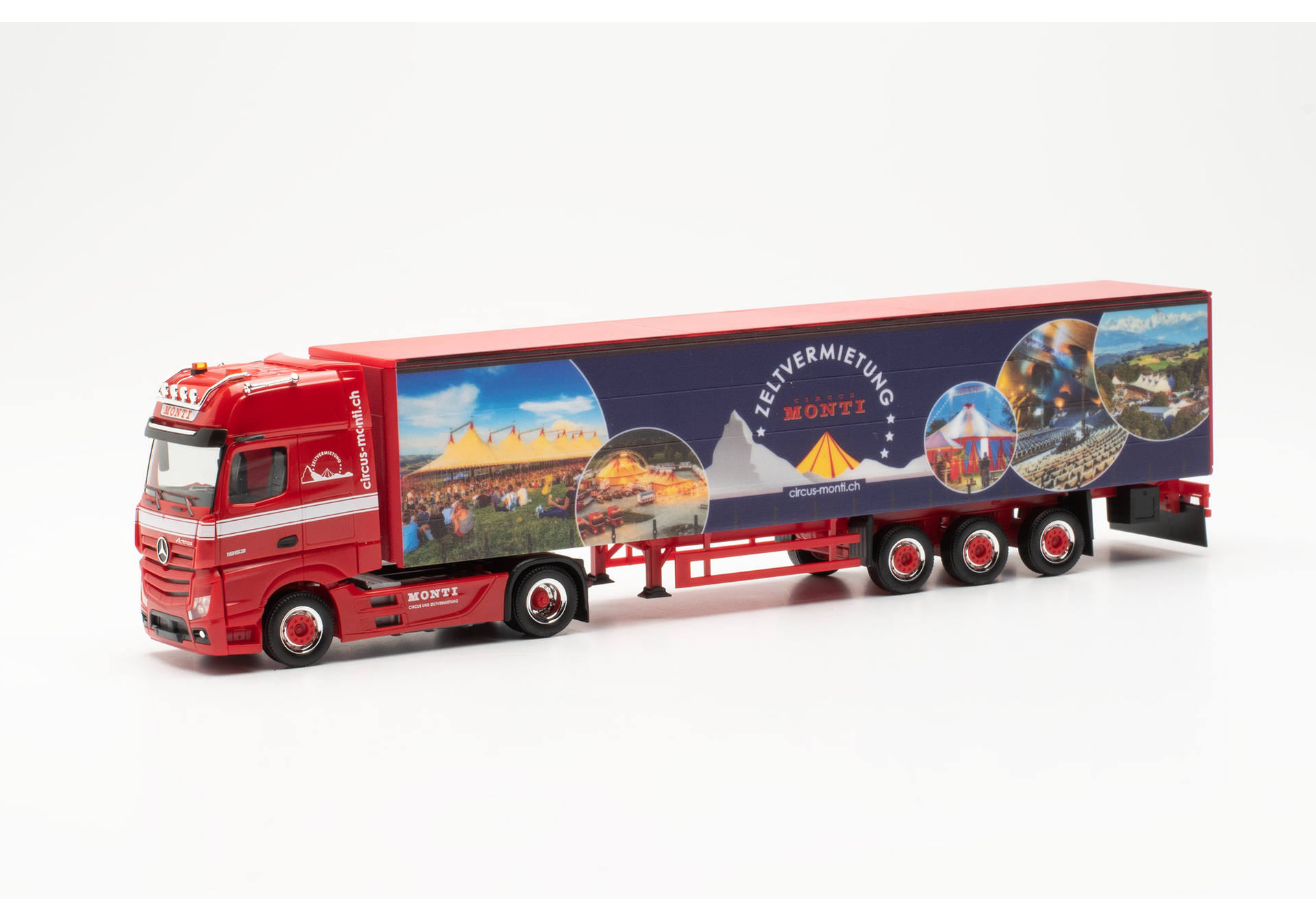 Mercedes-Benz Actros '18 Gigaspace curtain canvas semitrailer truck "Circus Monti"