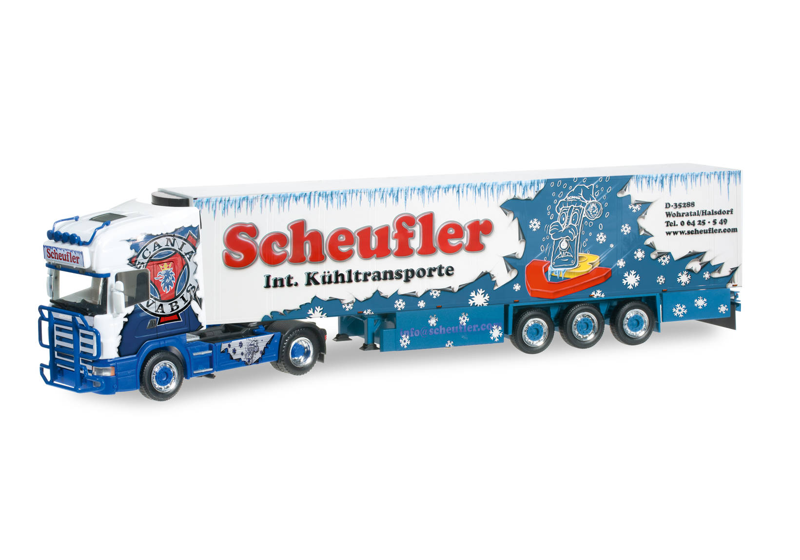 Scania 164 Kühlkoffer-Sattelzug "Scheufler"