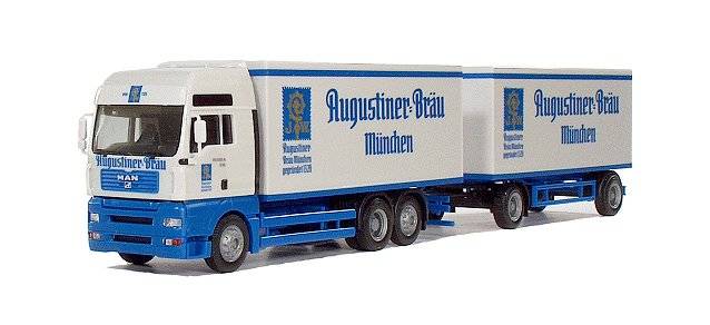 MAN TGA XXL beverage box axle trailer "Augustiner-Braeu"