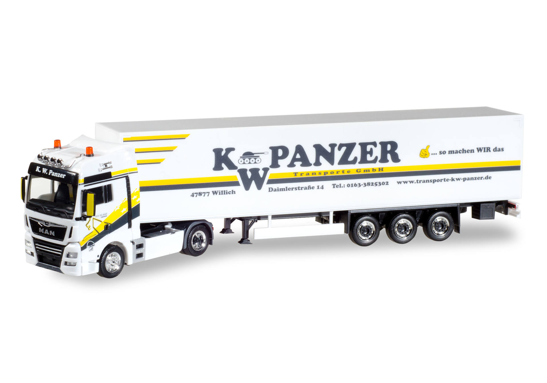 MAN TGX XXL Euro 6 Koffersattelzug "Panzer GmbH"