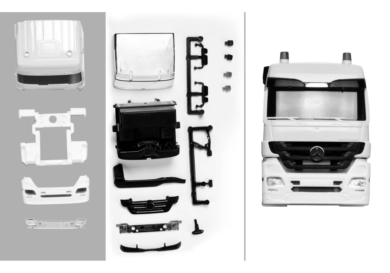 Mercedes-Benz Actros LH 08 driver's cabin with flashing lights (incl. rear-view mirror) Content: 2 pcs.