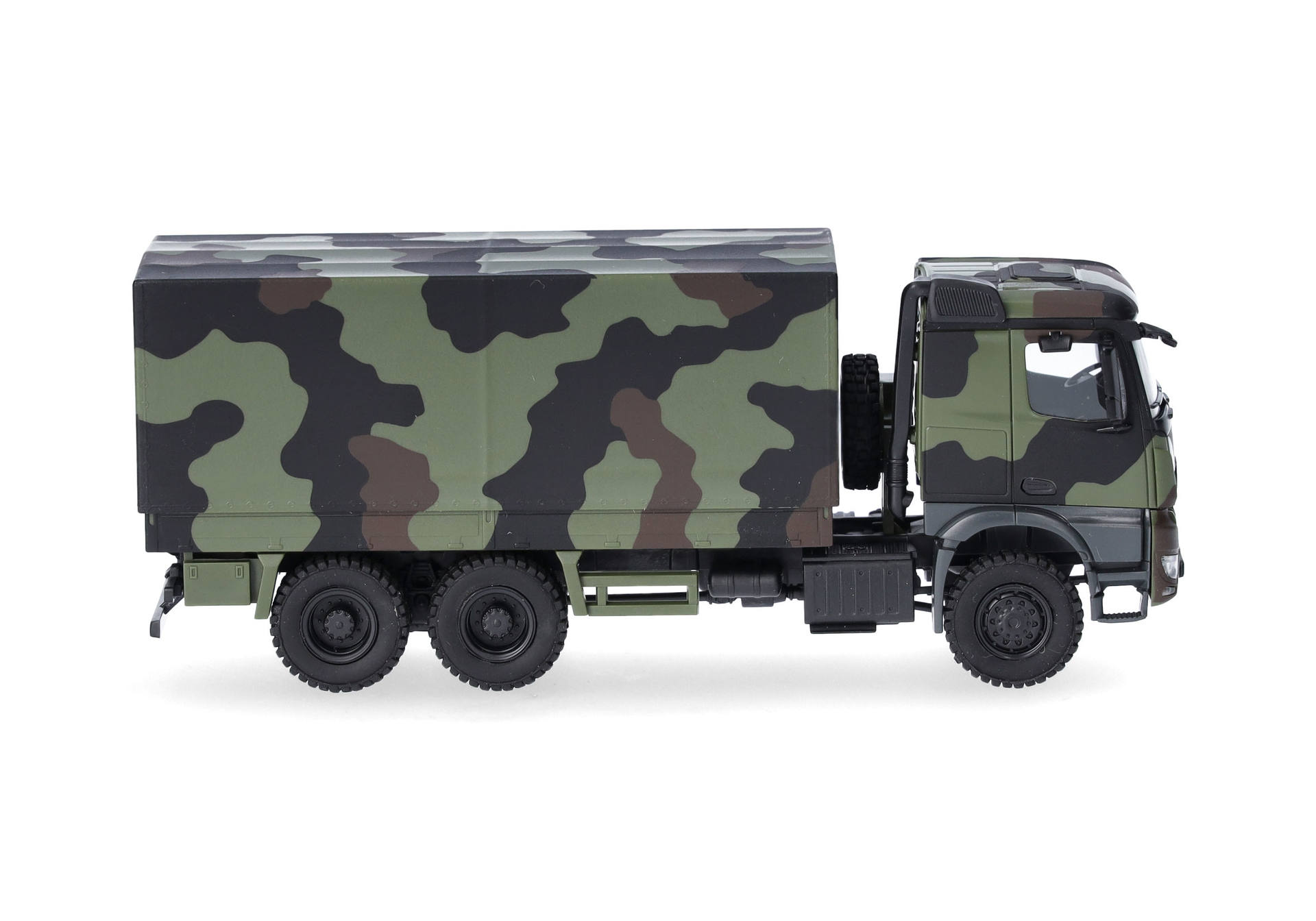 Mercedes-Benz Arocs 6x6 flatbed truck, camouflage