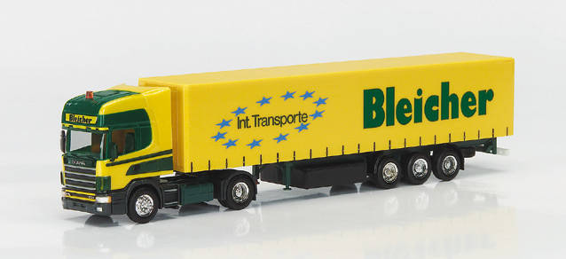 Scania 144 TL canvas semitrailer "Bleicher"