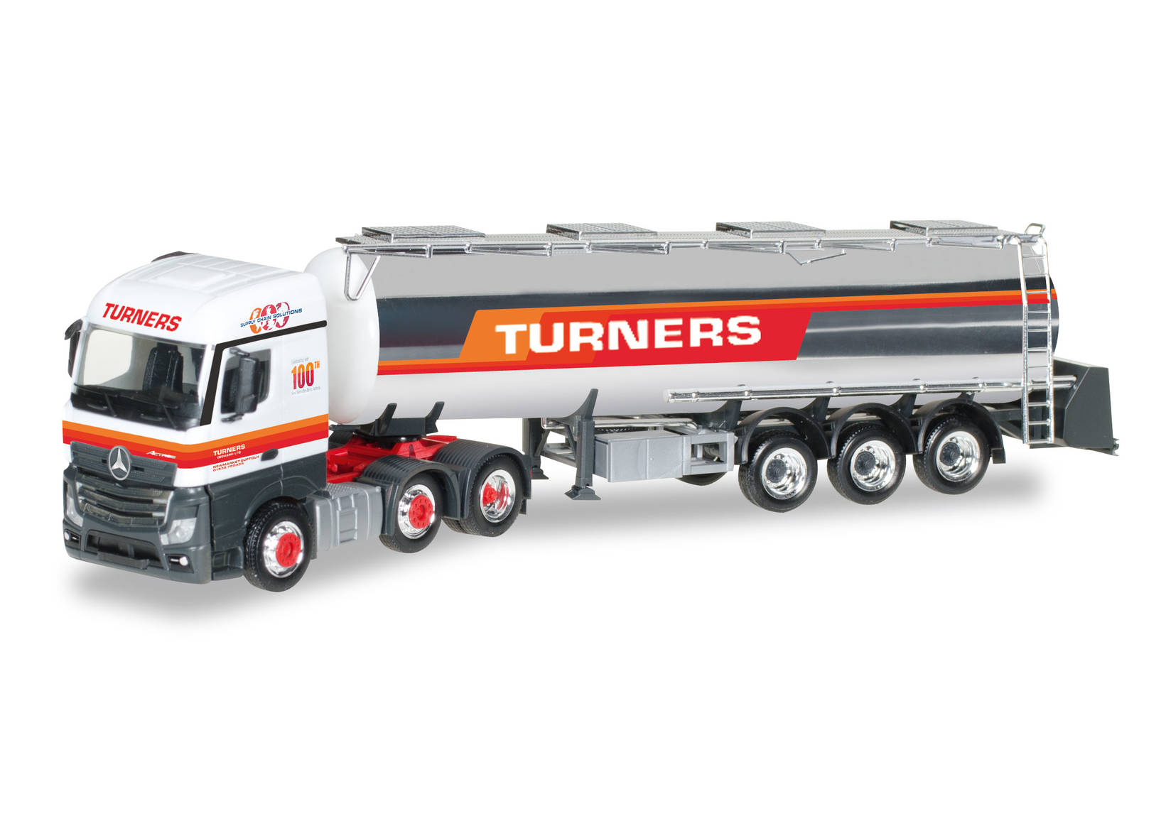 Mercedes-Benz Actros Streamspace chromed tank semitrailer "Turners" (GB)