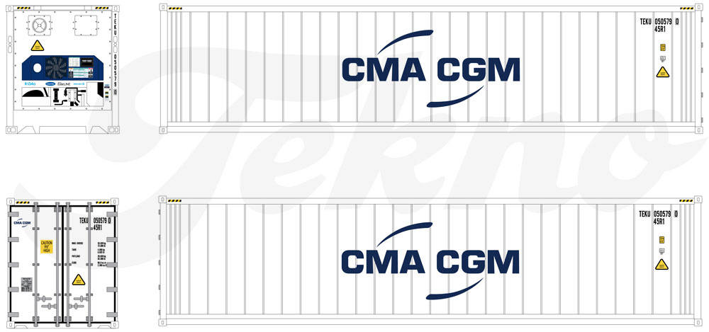 40 ft. High Cube refrigerated container "CMA / CGM"