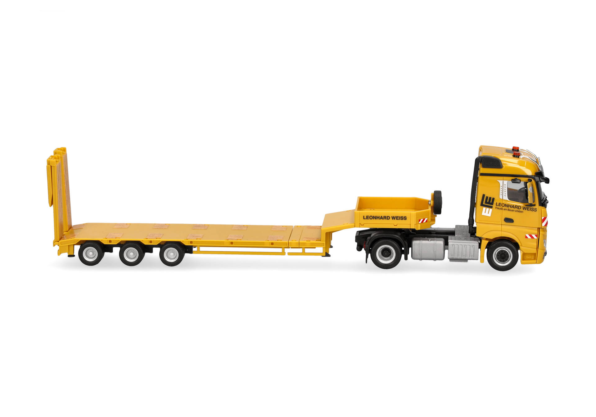 construction, truck, flatbed, yellow, toy, truck, semi-trailer, flatbed, yellow, model