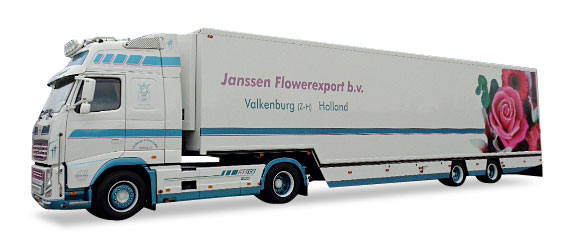 Volvo FH refrigerated semitrailer "Janssen Flowerexport"
