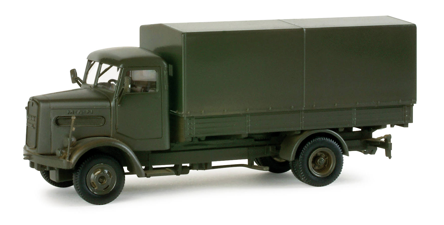 MAN 750 L canvas truck yellow-olive