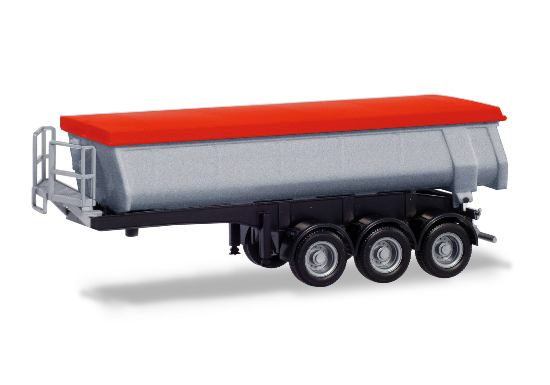 Thermal insulation semitrailer 3axles, silver (tarpaulin red)