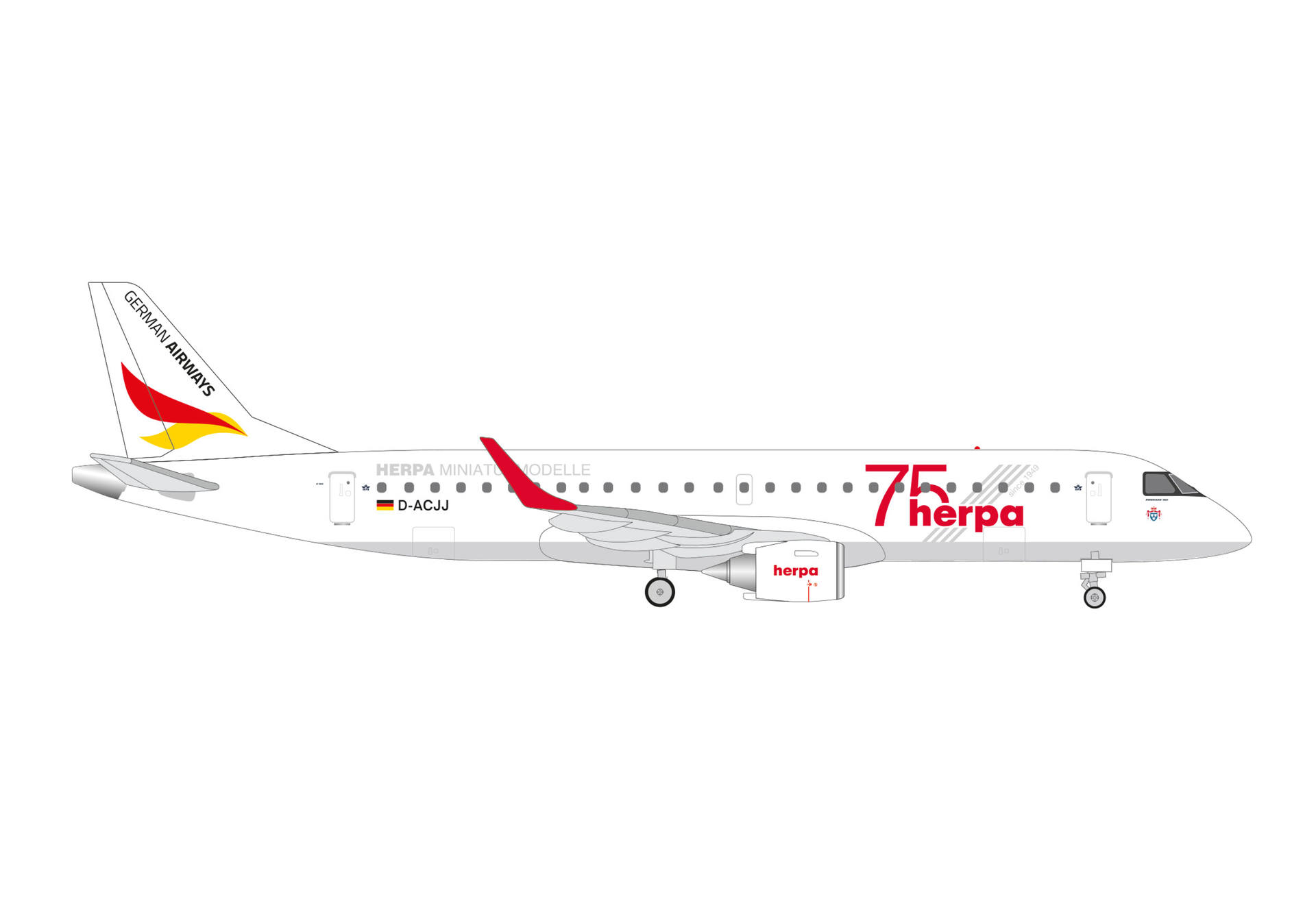 German Airways Embraer E190 “Herpa 75 Years” – D-ACJJ