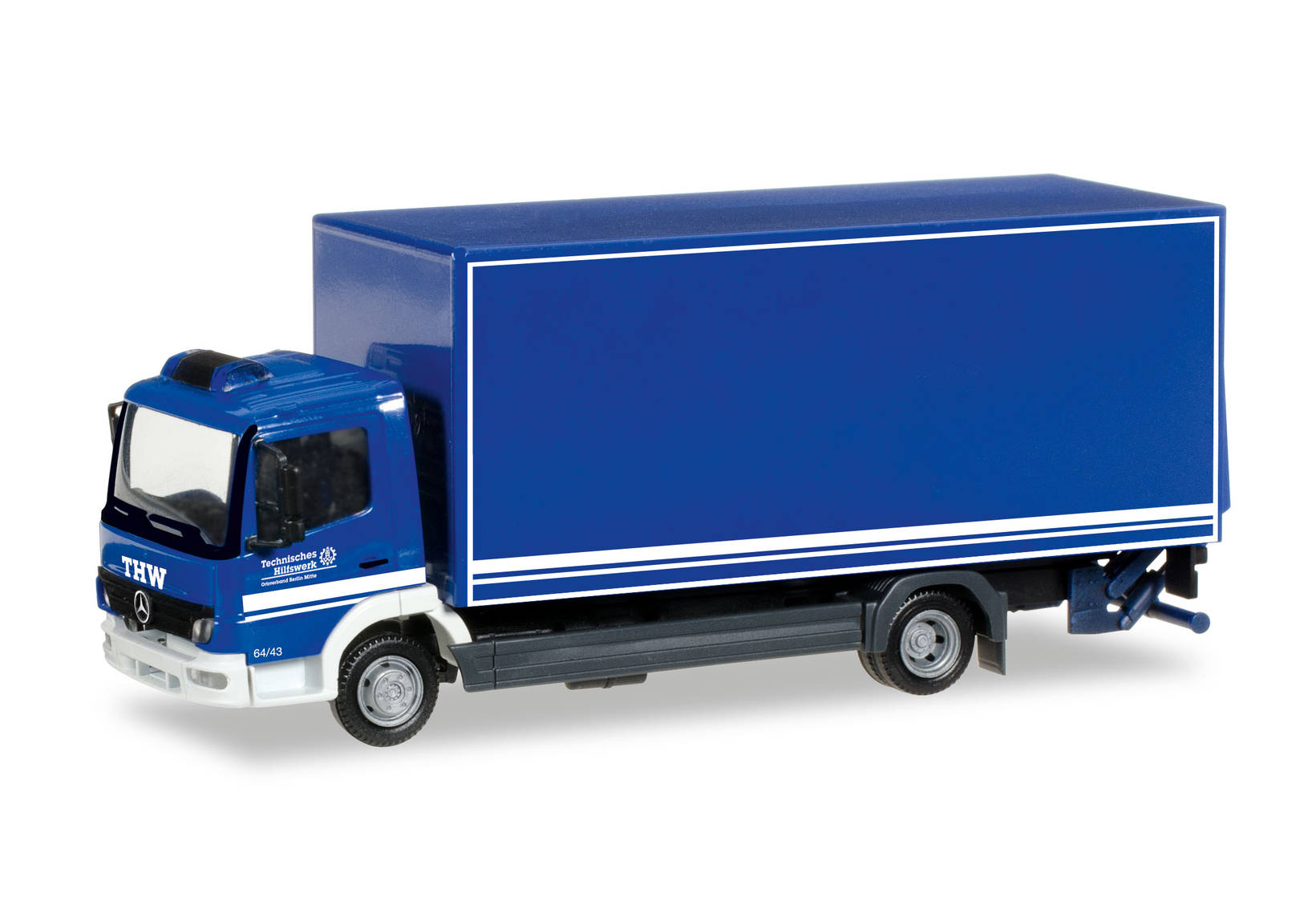 Mercedes-Benz Atego box trailer with liftgate "THW Berlin"