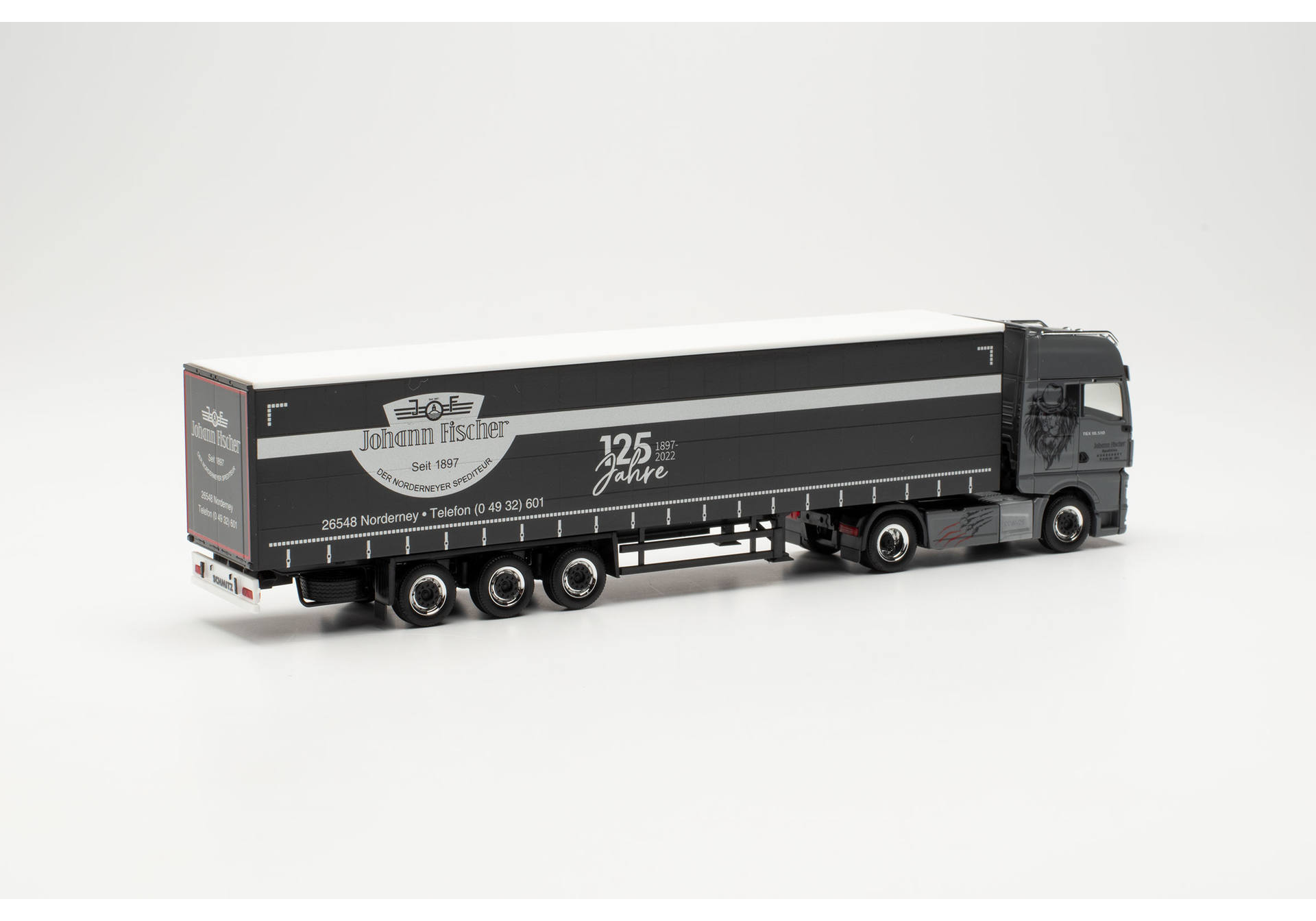 MAN TGX GX individual curtain canvas semi truck "Fischer"