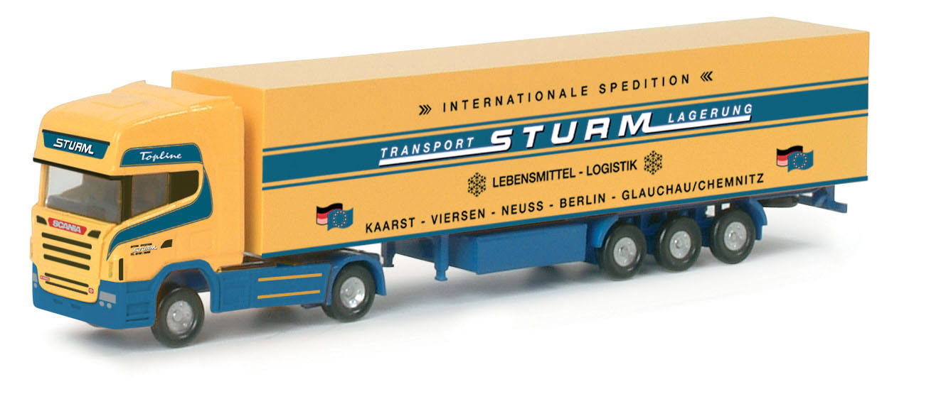 Scania R TL box semitrailer "Sturm"