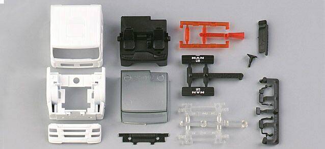 MAN TGA L driver's cabin without side skirting, roof spoiler and sun shield (incl. rear-view mirror)Content: 2 pcs.