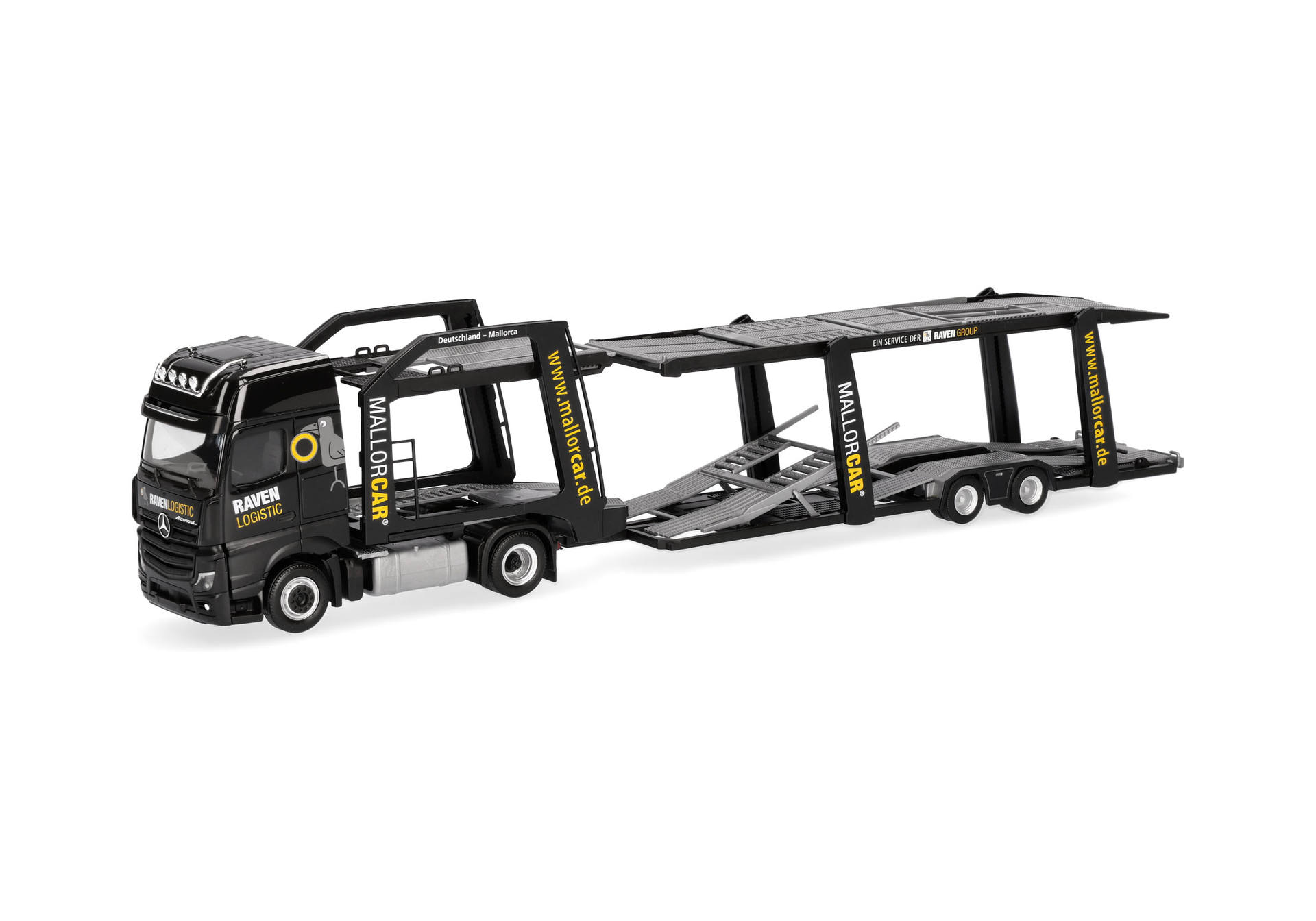 Mercedes-Benz Actros L '18 Gigaspace car transporter trailer truck "Raven Logistic"