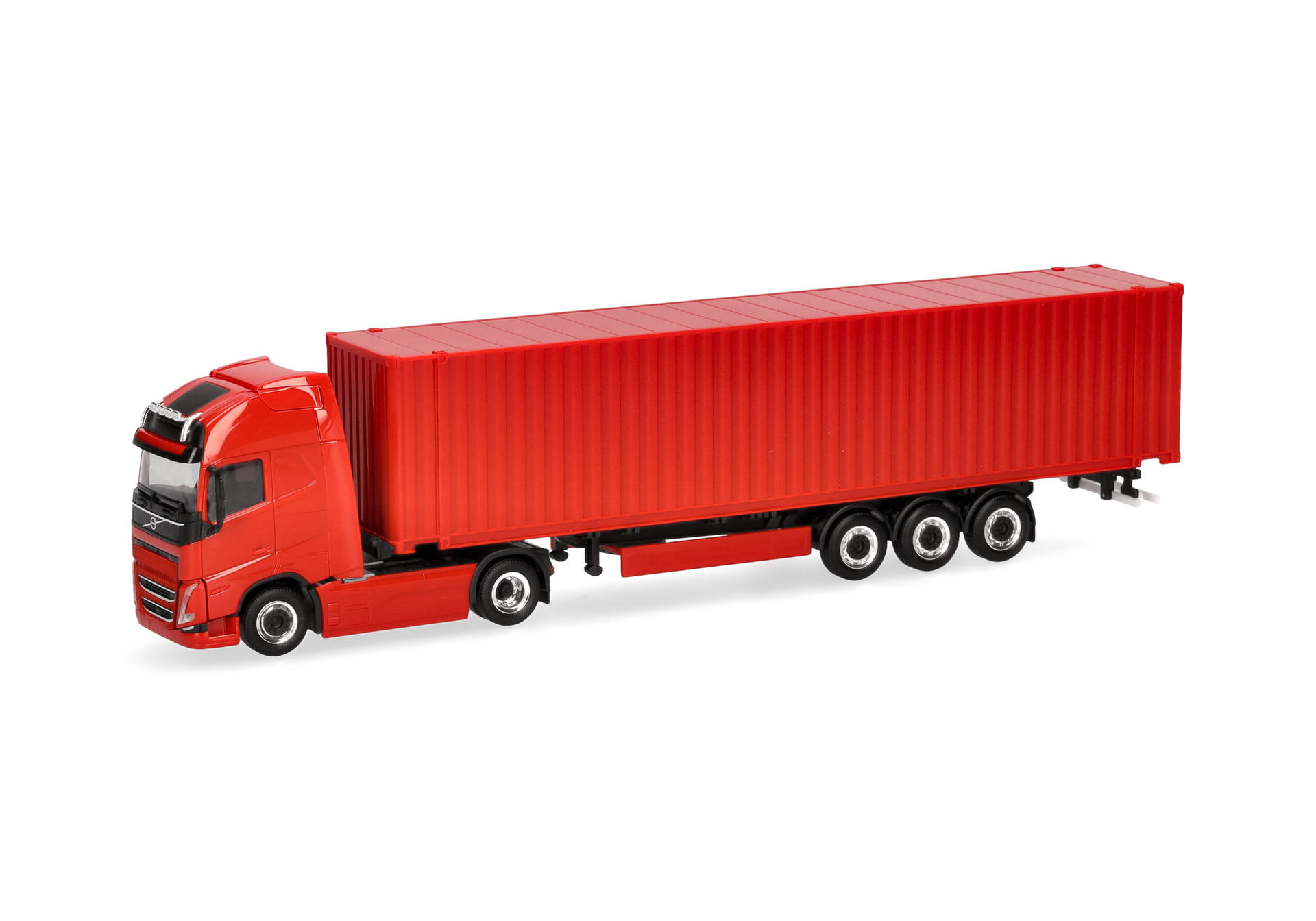 Volvo FH GL XL 2020 Electric 45ft container semitrailer truck, red
