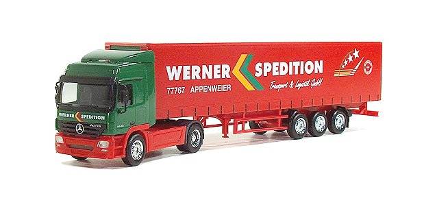 Mercedes-Benz Actros L curtain canvas semitrailer "Werner"