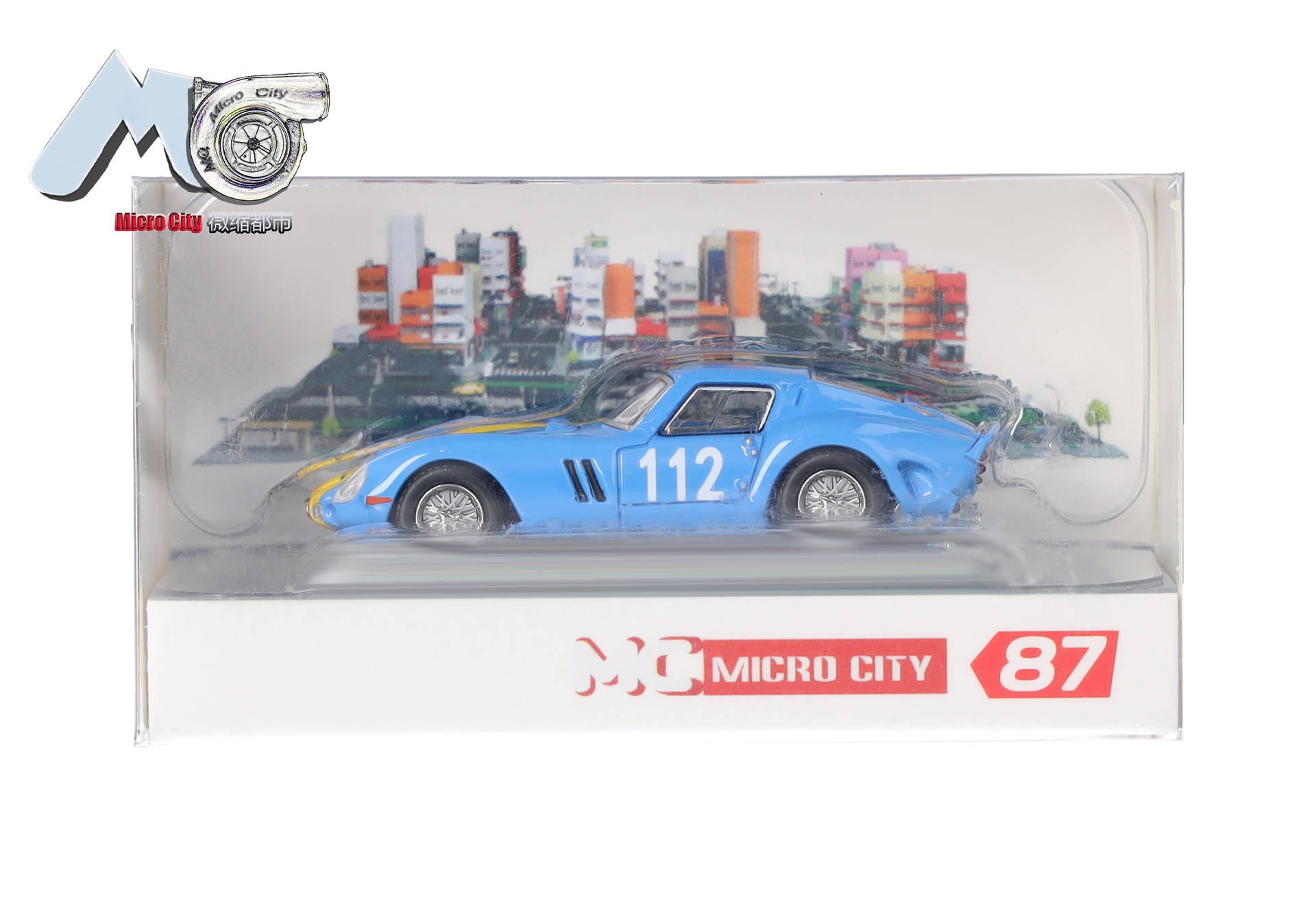  blaues Auto, Gusseisen?, Modelauto, 112, Stadt hintergrund