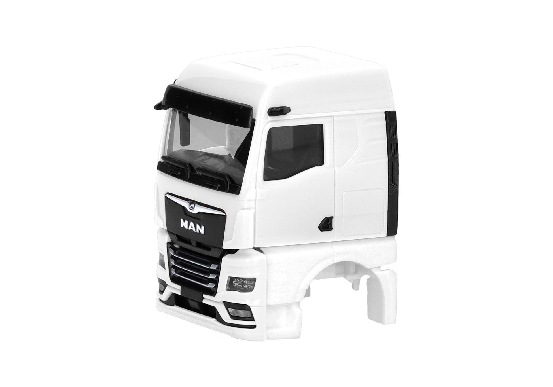 Teileservice: Fahrerhaus MAN TGX GM ohne Windleitbleche mit Spiegelkamera, weiß (2 Stück)